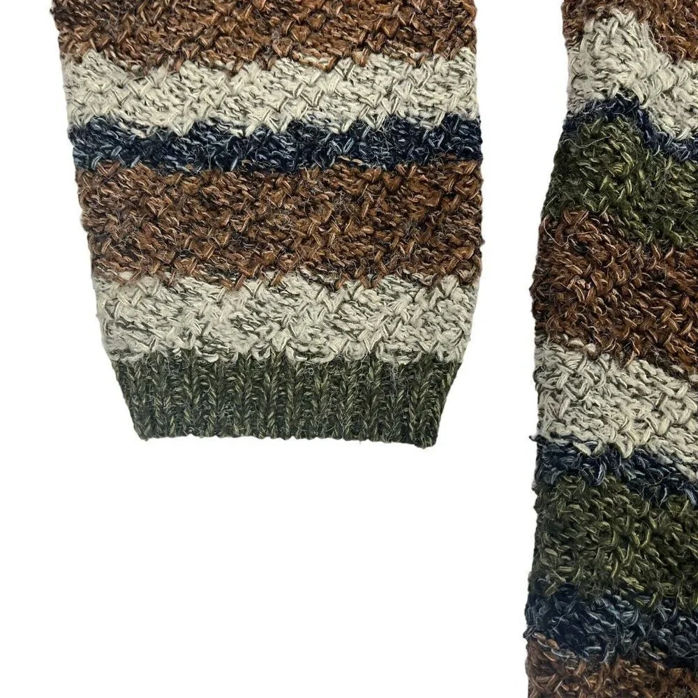 Dressbarn Womens Pullover Sweater Brown Stripe Silk Acrylic Size 21/24 - Picture 4 of 9